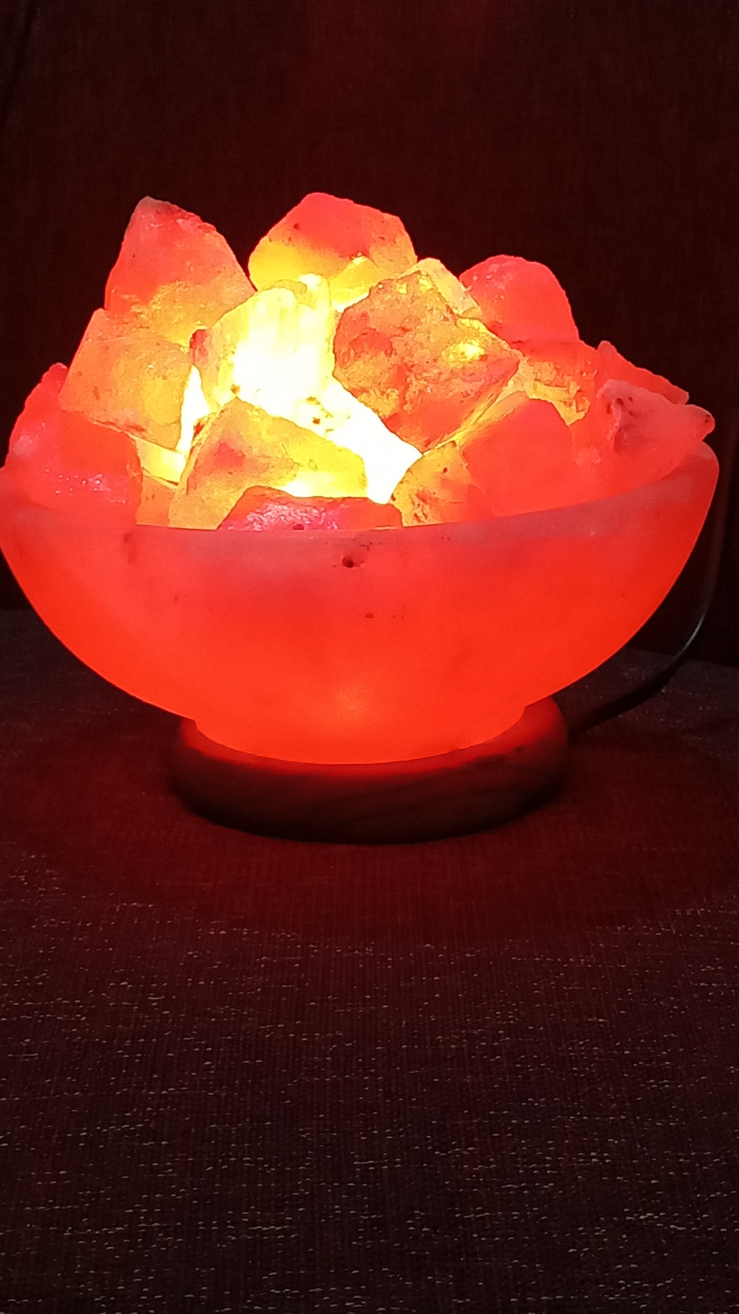 Himalayan Pink Salt Bowl Lamp. Fire Bowl With Chunks. Rock Salt Lamp For Home Décor
