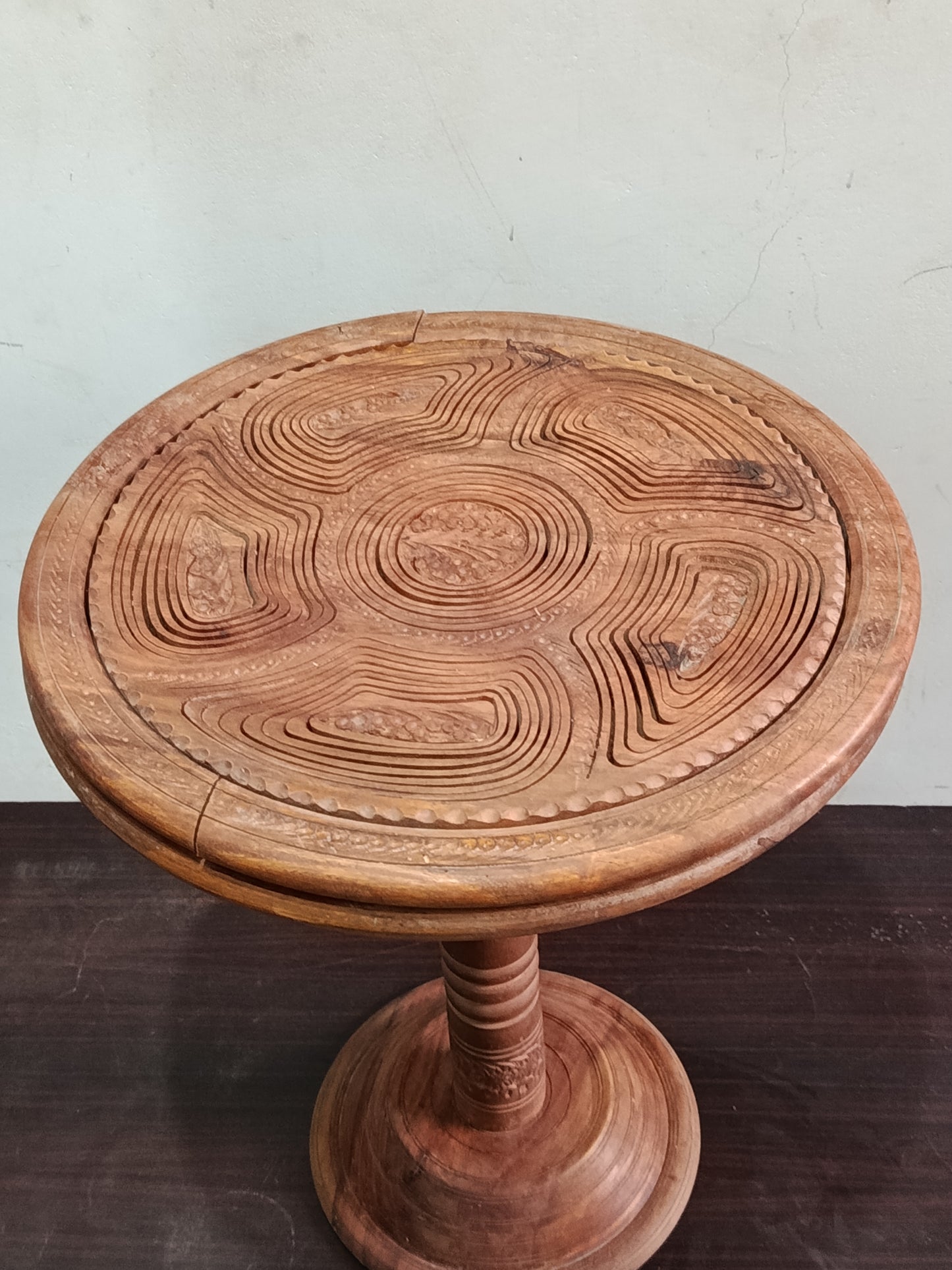 Multi-Purpose Handcrafted Wooden Folding Basket & Side Table