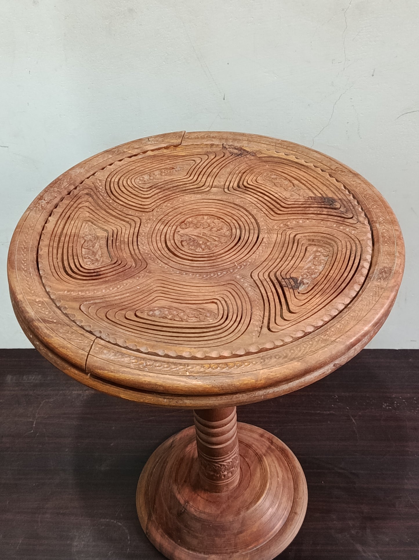 Multi-Purpose Handcrafted Wooden Folding Basket & Side Table