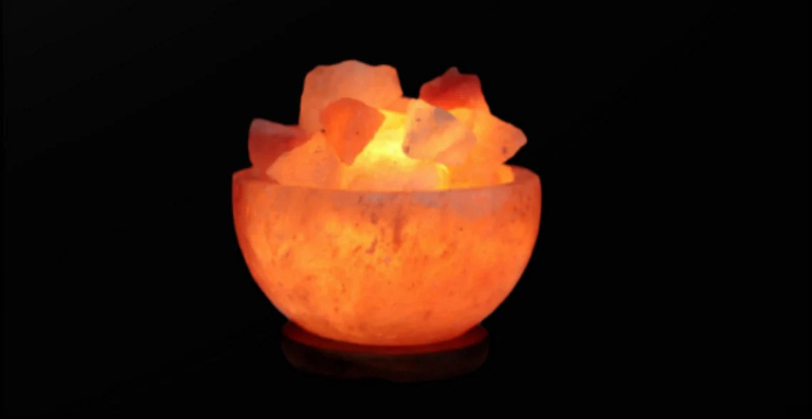 Himalayan Pink Salt Bowl Lamp. Fire Bowl With Chunks. Rock Salt Lamp For Home Décor